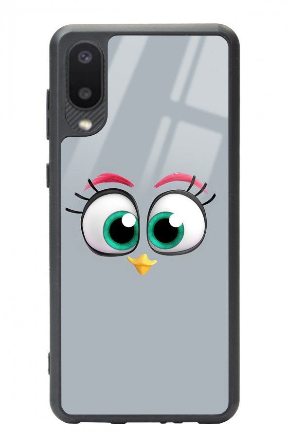 Samsung A-02 Grey Angry Birds Tasarımlı Glossy Telefon Kılıfı