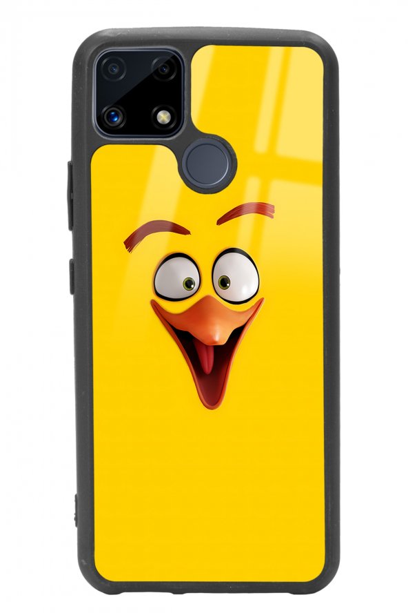Oppo Realme C25 Yellow Angry Birds Tasarımlı Glossy Telefon Kılıfı