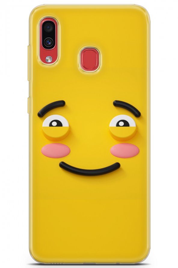 Samsung Galaxy A40 Uyumlu Kılıf Smile 30 Yaşlı Mutlu Kenarları Şeffaf Kapak Hallowen