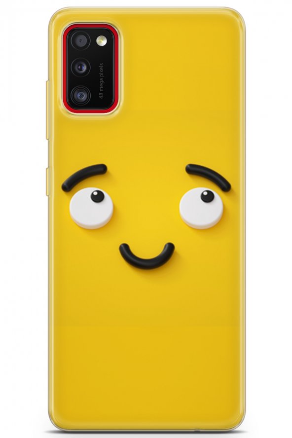 Samsung Galaxy A41 Uyumlu Kılıf Smile 15 Keyifli Kalın Silikon Nature