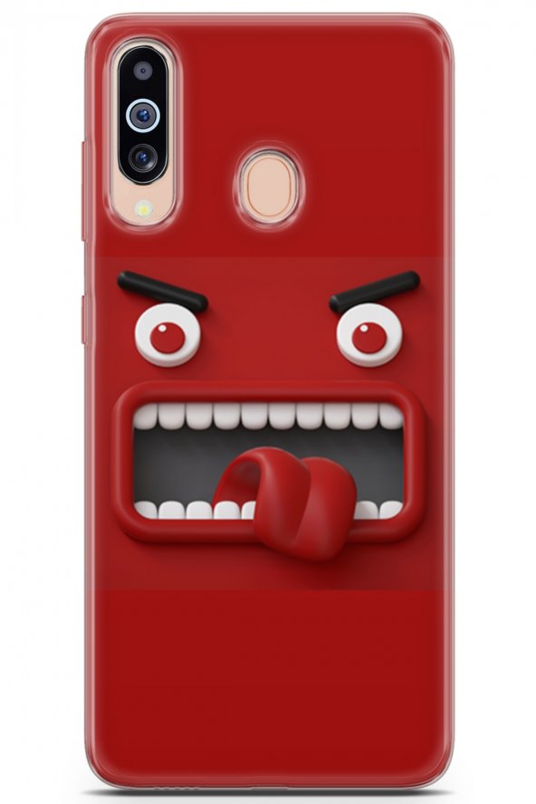 Samsung Galaxy M40 Uyumlu Kılıf Smile 29 Kırmızı Emoji Leke Tutmaz Kapak Wedding