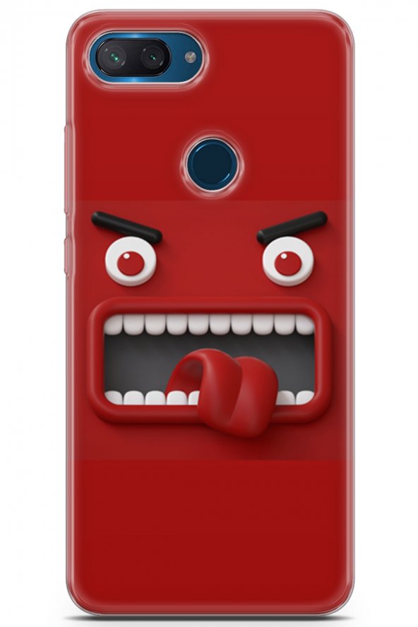 Xiaomi Mi 8 Lite Uyumlu Kılıf Smile 29 Kırmızı Emoji Leke Tutmaz Kapak Wedding