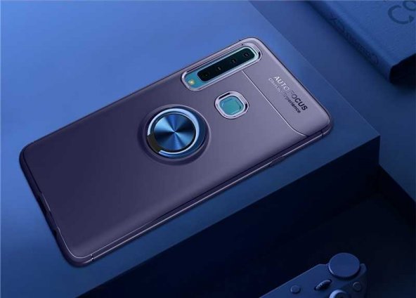 Samsung Galaxy A9 2018 Kılıf Kamera Çıkıntılı Renkli Ve Mıknatıslı Yüzüklü Standlı Lüx -RAVEL-