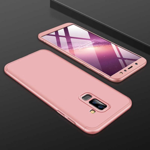 Samsung Galaxy A6 Plus 2018 Kılıf 360 Ön Ve Arka Koruma Sert Mika Lüx Orjinal - AYS GKK-