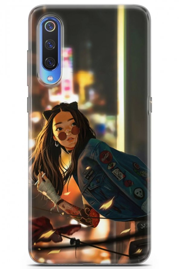 Xiaomi Mi 9 Uyumlu Kılıf Tron 05 Cover Gözlüklü Kız IR7690