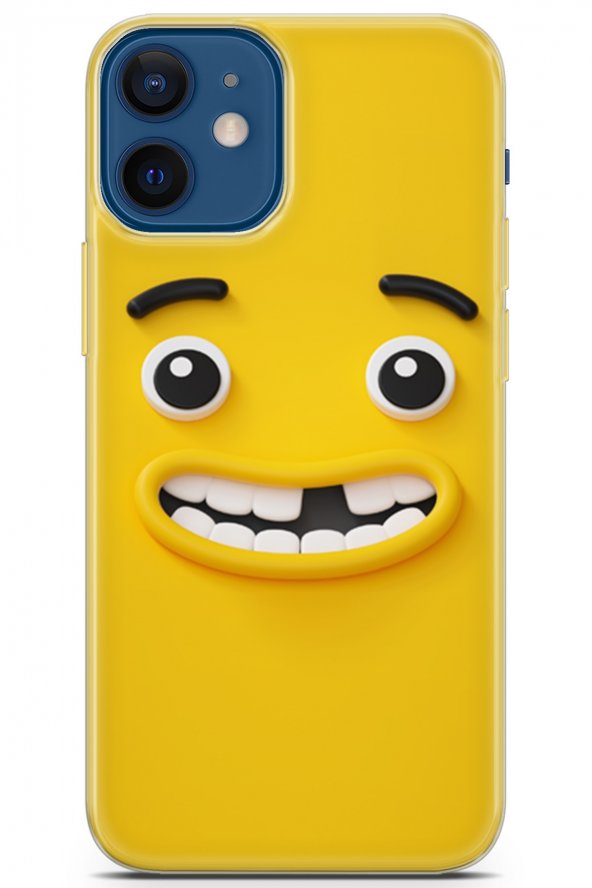 Apple iPhone 12 Mini Uyumlu Kılıf Smile 01 Rahat Yüz Telefon Kılıfı Pastel