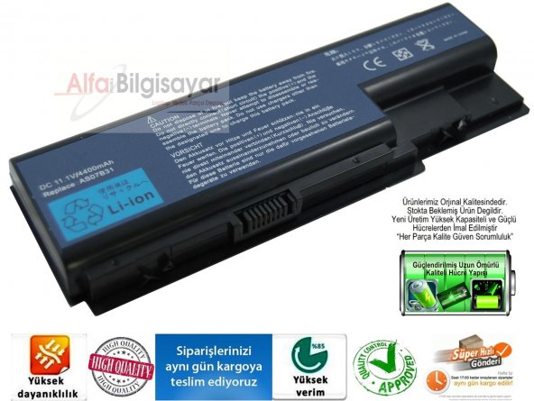 Acer Aspire 5315-201G08Mi) batarya 1.Kalite Pil Yüksek Performanslı A++