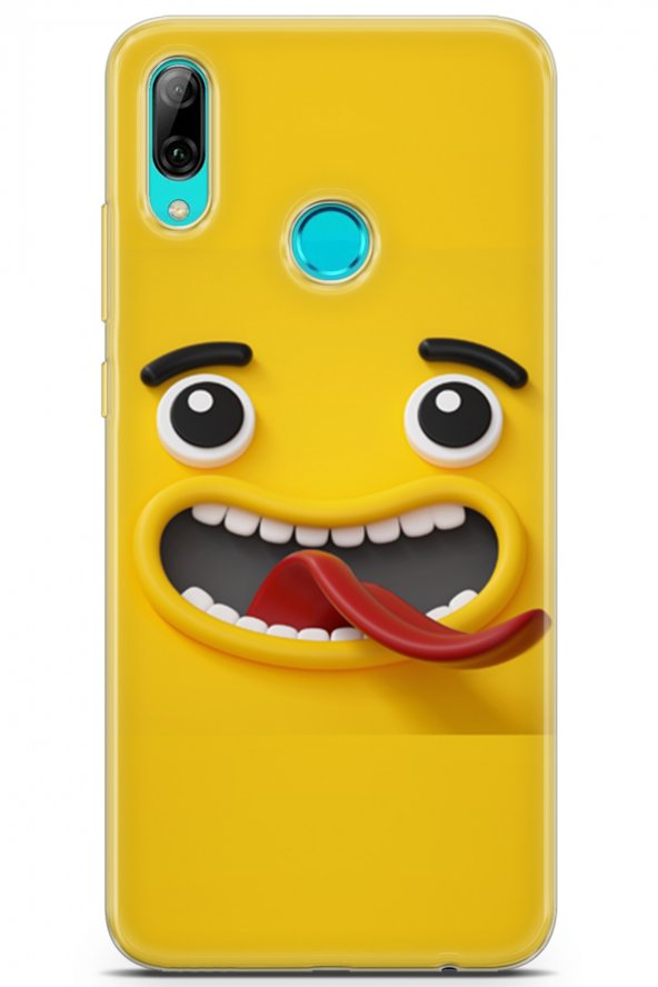 Huawei Y9 2019 Uyumlu Kılıf Smile 07 Ağzı Sulanmış Desenli Kılıf Dark