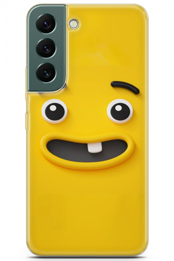 Samsung Galaxy S22 Uyumlu Kılıf Smile 02 Şaşkın Kapak Vintage OR8839