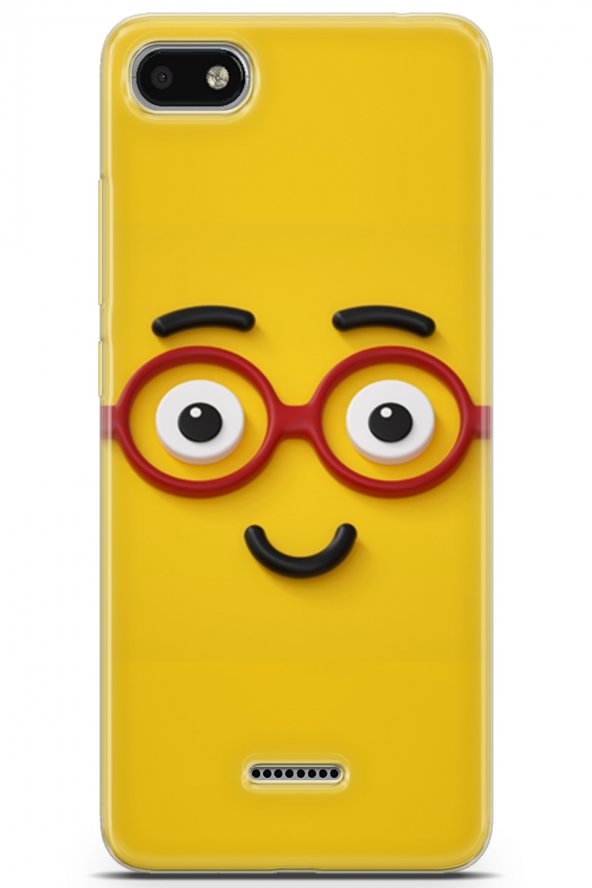 Xiaomi Redmi 6a Uyumlu Kılıf Smile 11 Gözlüklü 4K Baskılı Kılıf Fall