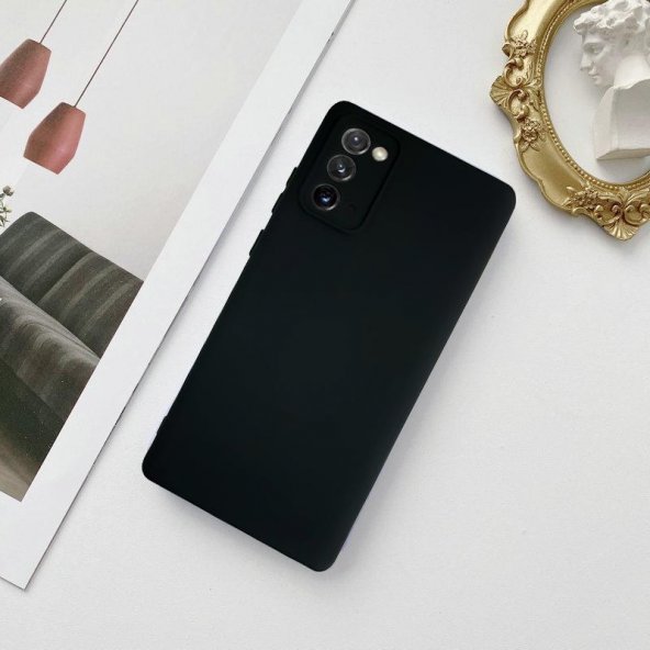 Samsung Galaxy Note 10 Lite Lansman Likid Silikon Kamera Korumalı Kılıf Siyah