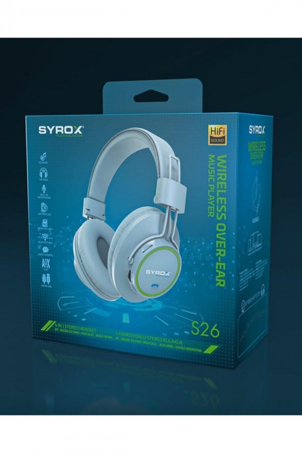 Syrox S26 Bluetooth Kulaklık Kablosuz Kulaküstü Hafıza Kart Sporcu