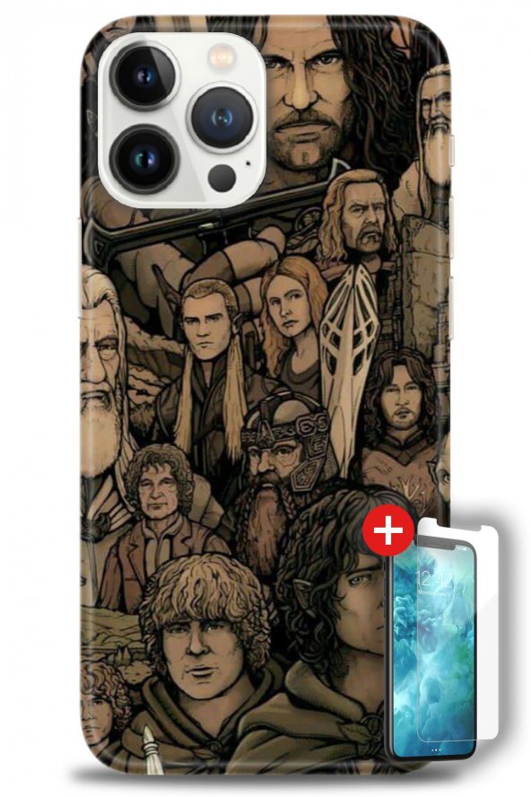 iPhone 14 Pro Kılıf HD Baskılı Kılıf - Lord Of The Rings + Temperli Cam