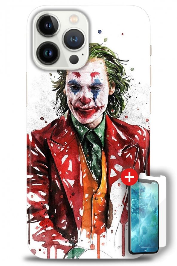 iPhone 14 Pro Kılıf HD Baskılı Kılıf - Joker 2 + Temperli Cam
