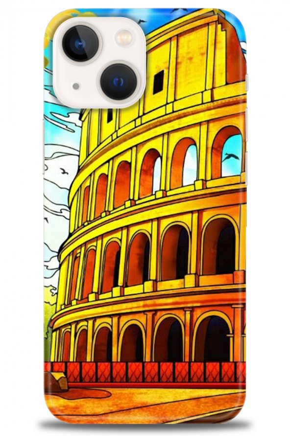 iPhone 14 Kılıf HD Baskılı Kılıf - Roma + Temperli Cam