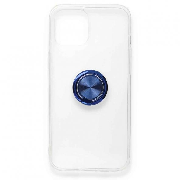 iPhone 12 Pro Max Kılıf Gros Yüzüklü Silikon - Mavi