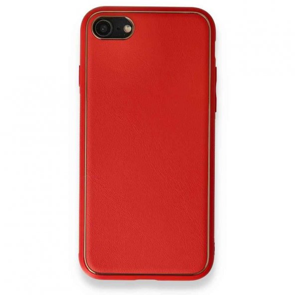 iPhone SE 2020 Kılıf Coco Deri Silikon Kapak - Kırmızı AR7617