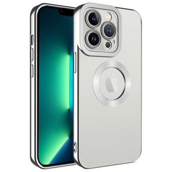 Apple iPhone 12 Pro Kamera Korumalı Lazer Kesim Lüks Kılıf -Gümüş