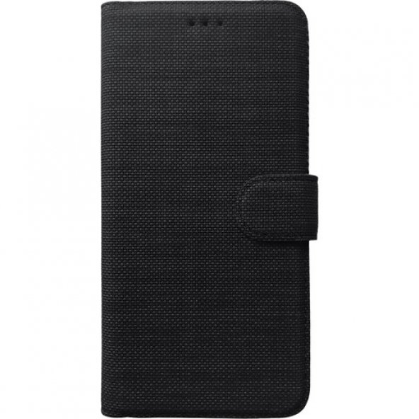 Samsung Galaxy j6 Plus Tam Korumalı Standlı Cüzdanlı Kapaklı Kumaş Kılıf -Siyah