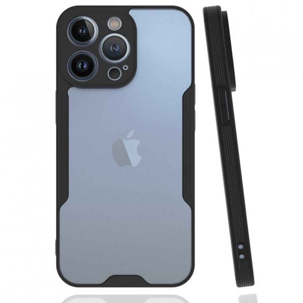 iPhone 14 Pro Max Kılıf Platin Silikon - Siyah