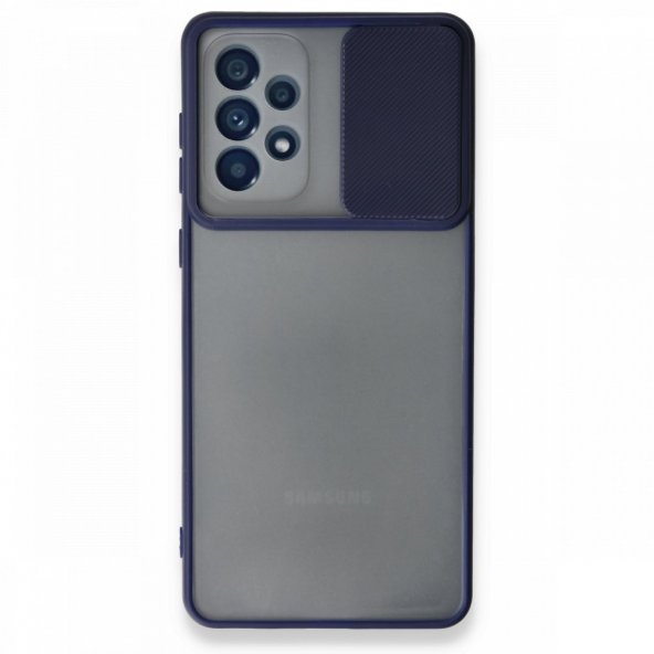 Samsung Galaxy A53 5G Kılıf Palm Buzlu Kamera Sürgülü Silikon - Lacivert