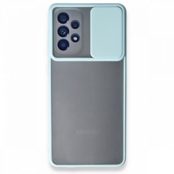 Samsung Galaxy A53 5G Kılıf Palm Buzlu Kamera Sürgülü Silikon - Turkuaz