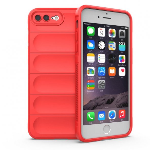 iPhone 8 Plus Kılıf Optimum Silikon - Kırmızı
