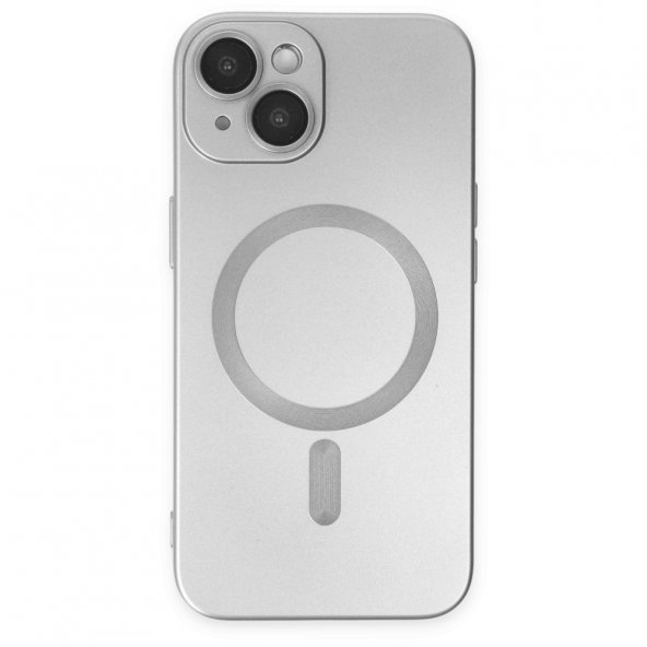 iPhone 14 Kılıf Moshi Lens Magneticsafe Silikon - Gümüş