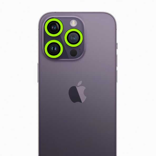 iPhone 13 Pro Neon Fosforlu Kamera Lens - Yeşil