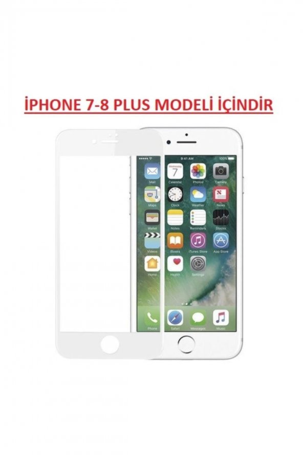 Iphone 7 Plus - 8 Plus Uyumlu Kavisli Esnek Nano Ekran Koruyucu Beyaz