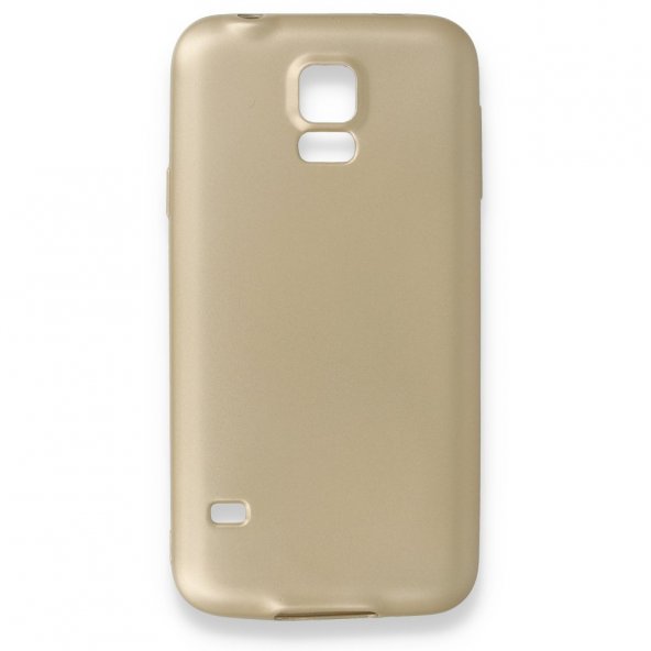 Samsung Galaxy S5 Kılıf Premium Rubber Silikon - Gold