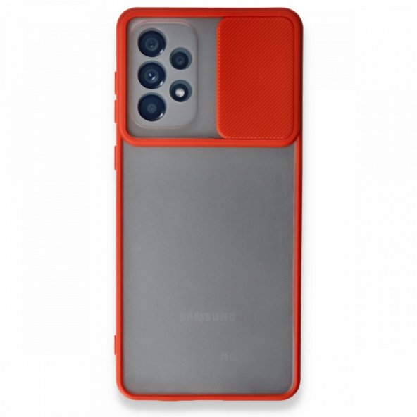 Samsung Galaxy A53 5G Kılıf Palm Buzlu Kamera Sürgülü Silikon - Kırmızı