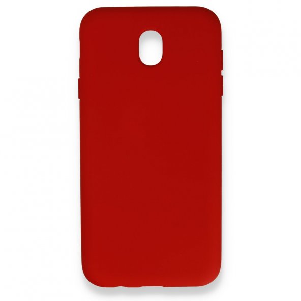 Samsung Galaxy J7 Pro / J730 Kılıf Nano içi Kadife Silikon - Kırmızı