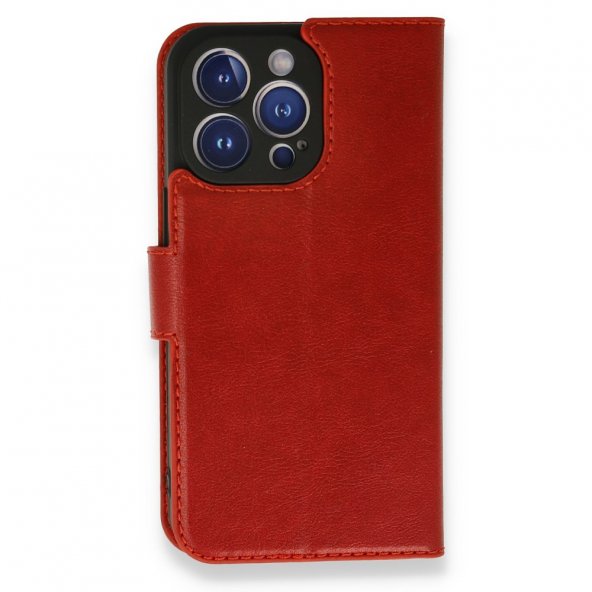 İphone 13 Pro Max Kılıf Trend S Plus Kapaklı Kılıf - Kırmızı YB7669
