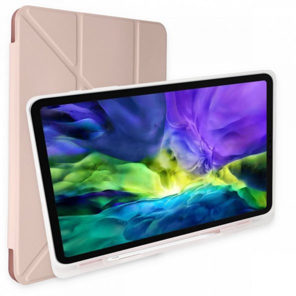 iPad 5 Air 9.7 Kılıf Kalemlikli Mars Tablet Kılıfı - Rose Gold