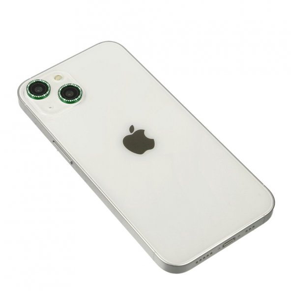 iPhone 14 Diamond Kamera Lens - Yeşil