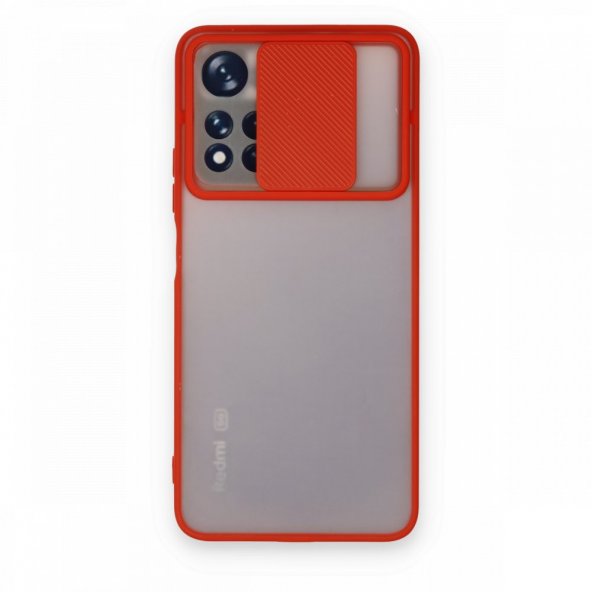 Xiaomi Poco M4 Pro 5G Kılıf Palm Buzlu Kamera Sürgülü Silikon - Kırmızı