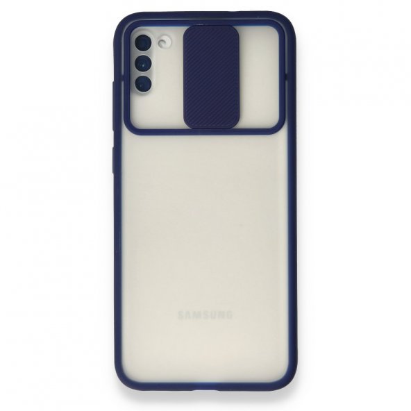 Samsung Galaxy A11 Kılıf Palm Buzlu Kamera Sürgülü Silikon - Lacivert