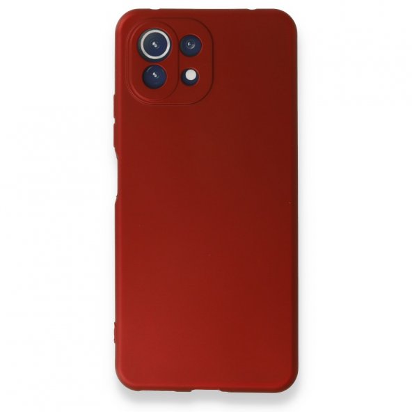 Xiaomi Mİ 11 Lite Kılıf Premium Rubber Silikon - Kırmızı