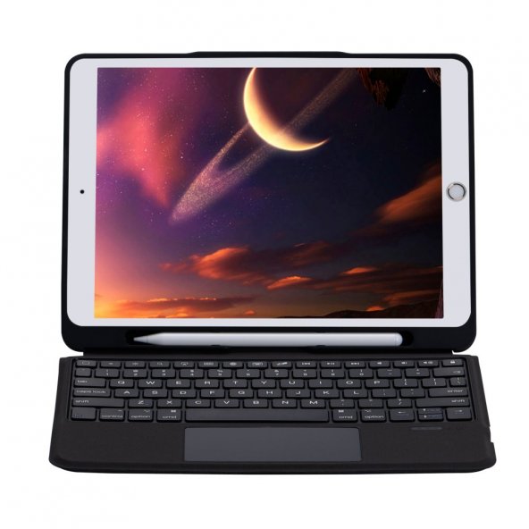 iPad Pro 12.9 (2020) Kılıf Kontra Klavyeli Tablet Kılıfı - Siyah