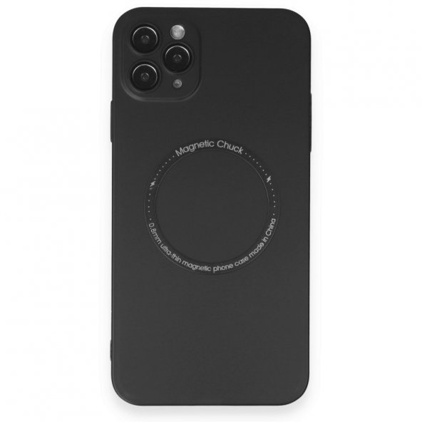 XD iPhone 11 Pro Max Kılıf Jack Magneticsafe Lens Silikon - Siyah