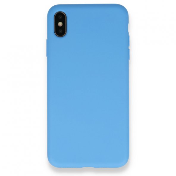iPhone X Kılıf Nano içi Kadife Silikon - Mavi