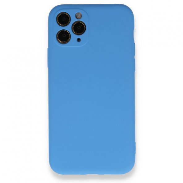 iPhone 11 Pro Kılıf Nano içi Kadife Silikon - Mavi