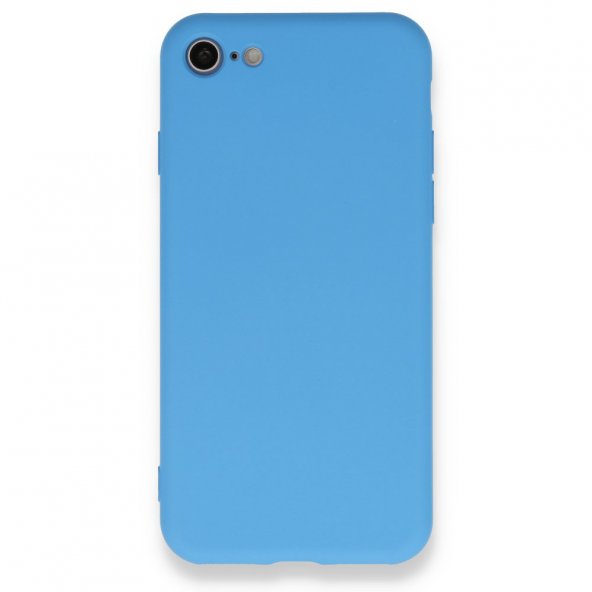 iPhone 7 Kılıf Nano içi Kadife Silikon - Mavi