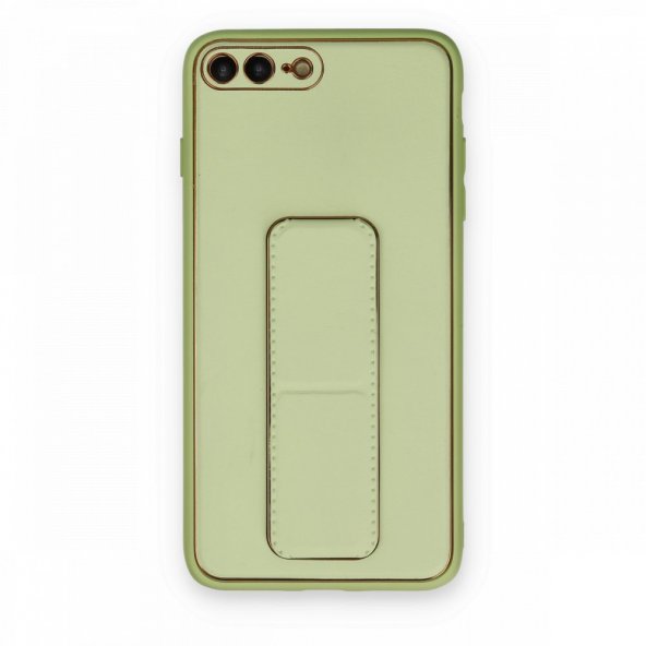 iPhone 7 Plus Kılıf Coco Deri Standlı Kapak - Su Yeşili
